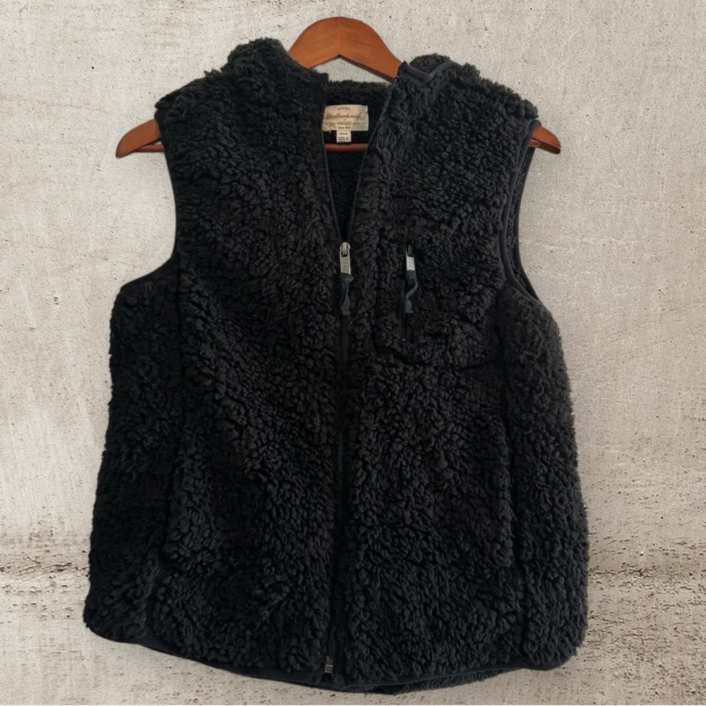 Original Weatherproof Vintage Since 1948 Fleece Vest with Hood & Pockets Small
